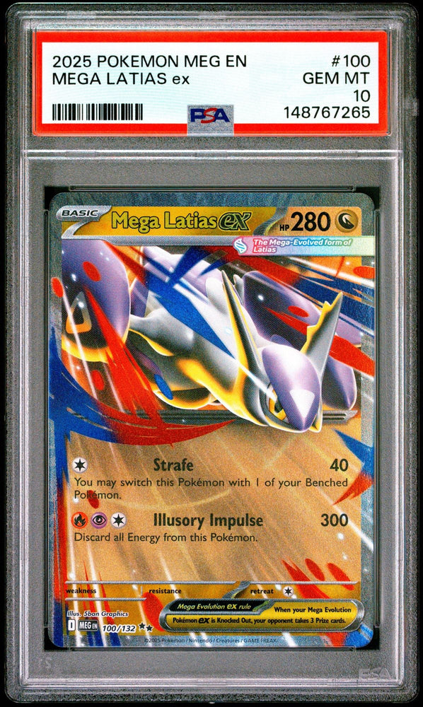 Graded 2025 Pokemon Mega Latias ex #100 Trading Card Game PSA 10 Gem Mint