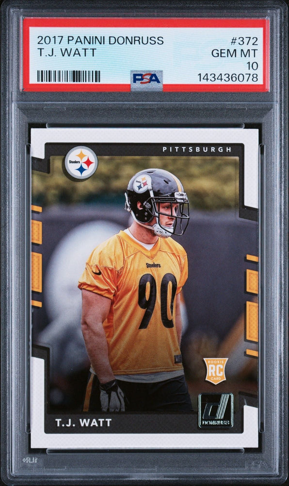 Graded 2017 Panini Donruss TJ Watt #372 Rookie RC Football Card PSA 10 Gem Mint