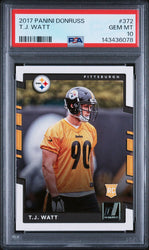 Graded 2017 Panini Donruss TJ Watt #372 Rookie RC Football Card PSA 10 Gem Mint