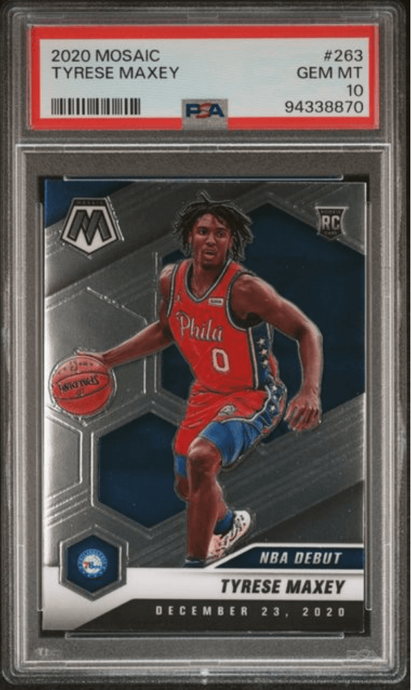 Graded 2020 Panini Mosaic Tyrese Maxey #263 Rookie RC Basketball Card PSA 10 Gem Mint