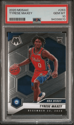 Graded 2020 Panini Mosaic Tyrese Maxey #263 Rookie RC Basketball Card PSA 10 Gem Mint