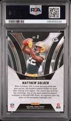Graded 2025 Panini Mosaic Matthew Golden #3 Elevate Rookie RC Football Card PSA 10 Gem Mint