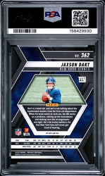 Graded 2025 Panini Mosaic Jaxson Dart #362 Reactive Blue Rookie RC Football Card PSA 10 Gem Mint