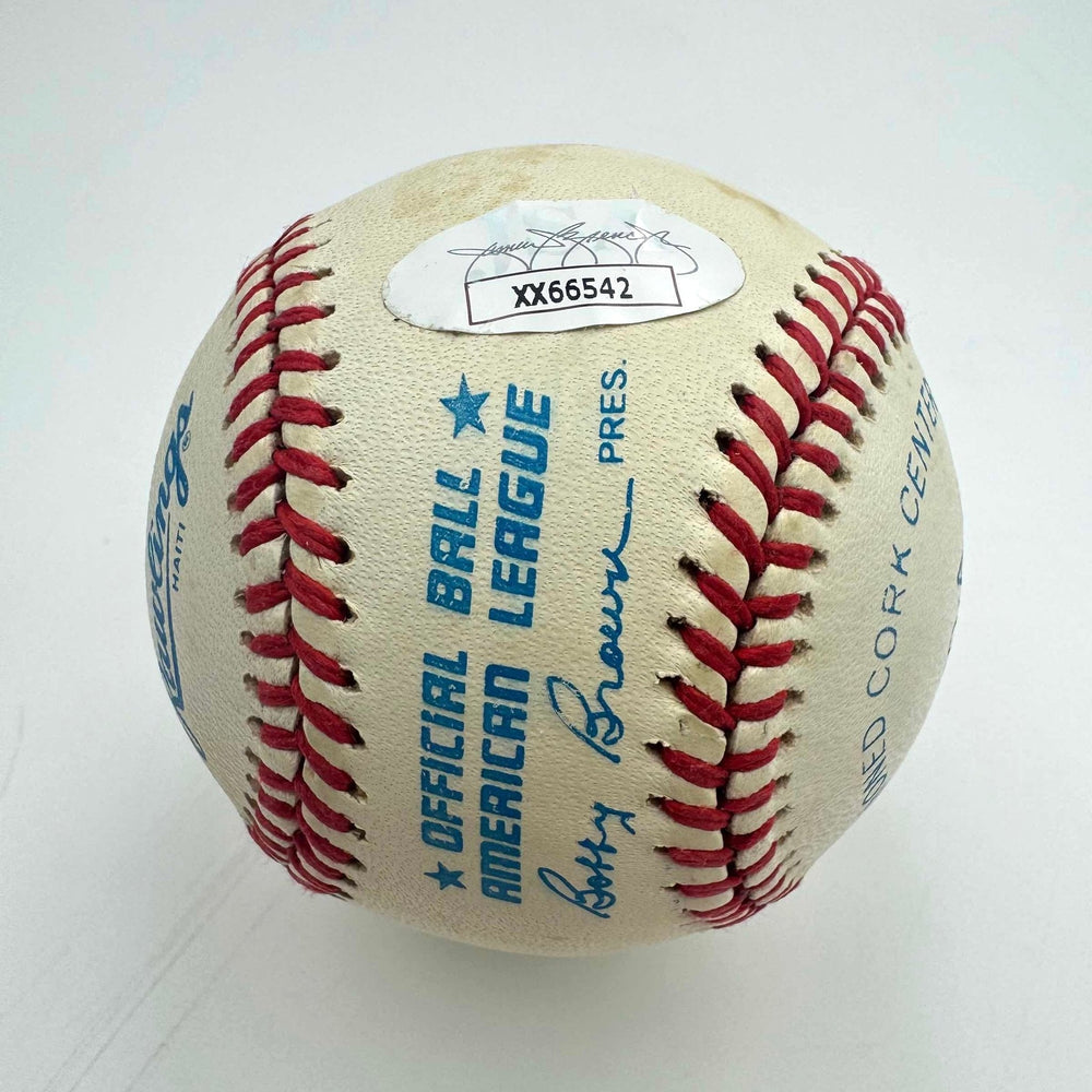 Autographed/Signed Mickey Mantle Rawlings Official American League ROA Sweet Spot Baseball JSA 9 Graded LOA