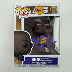 Autographed/Signed Shaq Shaquille O'Neal Los Angeles Lakers Basketball Funko Pop #208 Figurine PSA COA