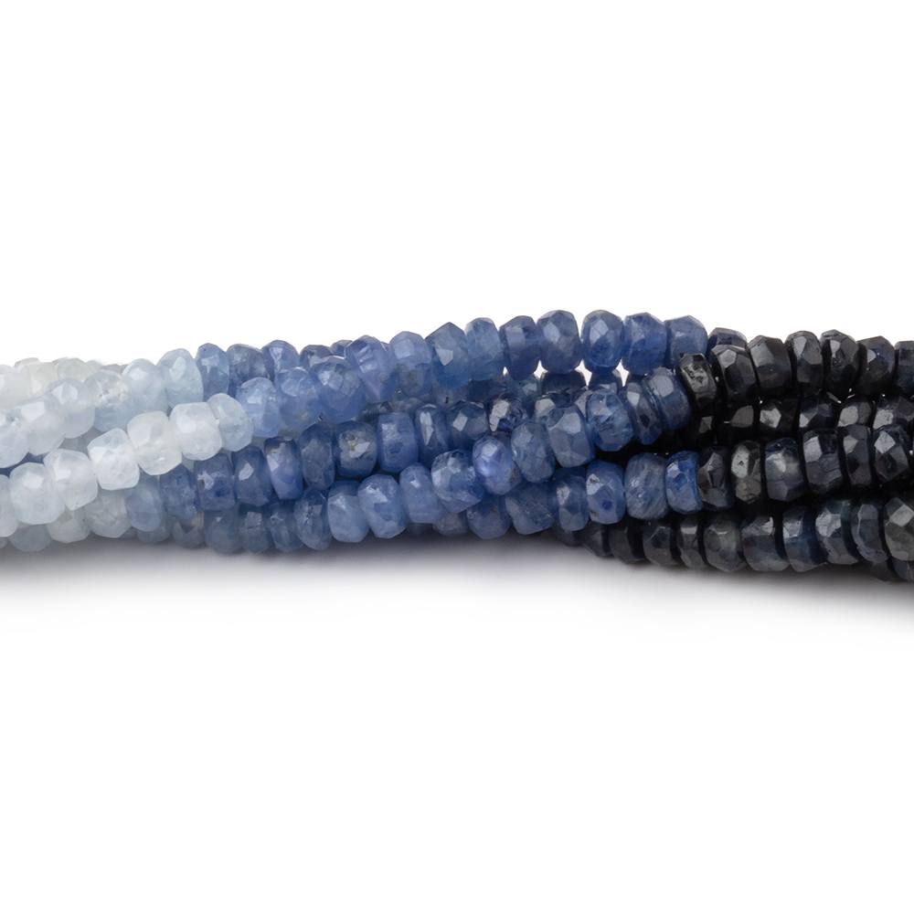 3-3.5mm Shaded Blue Sapphire Faceted Rondelles 15.5 inch 205 Beads AA (ONLINE ORDER ONLY)