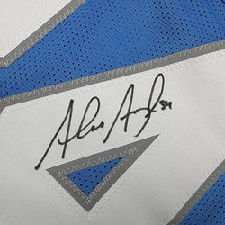 Framed Autographed/Signed Alex Anzalone 35x39 Detroit Blue Football Jersey Beckett BAS COA