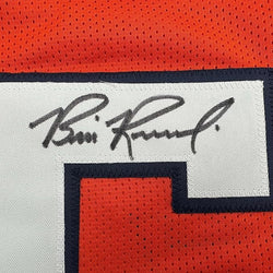 Framed Autographed/Signed Bill Romanowski 35x39 Denver Orange Football Jersey Beckett BAS COA