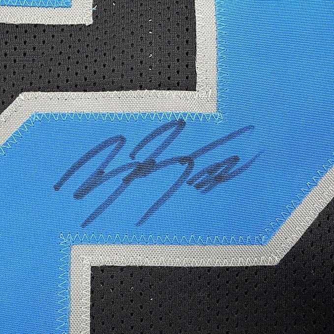 Framed Autographed/Signed Brian Branch 35x39 Detroit Black Football Jersey Beckett BAS COA