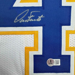 Framed Autographed/Signed Dan Fouts 35x39 San Diego White Football Jersey Beckett BAS COA