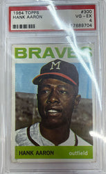 Graded 1964 Topps Hank Aaron #300 Baseball Card PSA 4 VG-EX