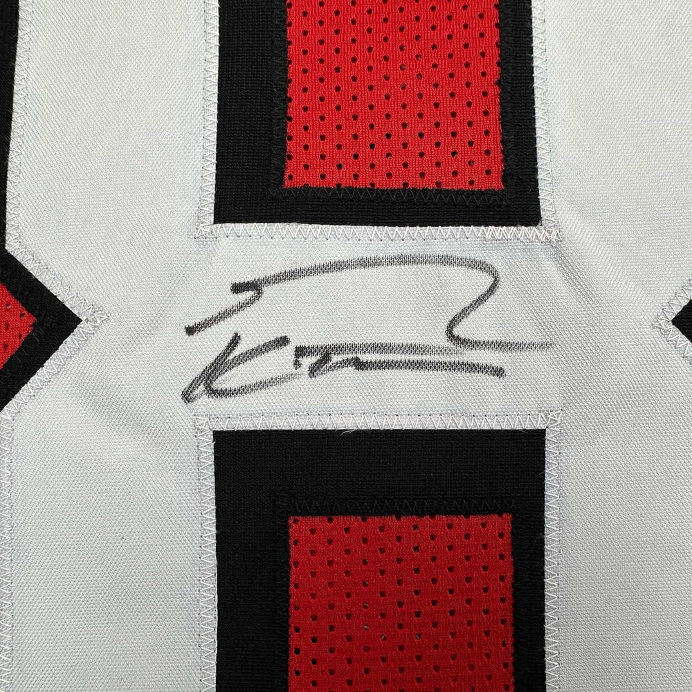 Framed Autographed/Signed George Kittle 35x39 San Francisco Red Alternate Football Jersey Beckett BAS COA