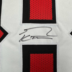 Framed Autographed/Signed George Kittle 35x39 San Francisco Red Alternate Football Jersey Beckett BAS COA