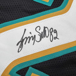 Framed Autographed/Signed Jimmy Smith 35x39 Jacksonville Black Football Jersey Beckett BAS COA