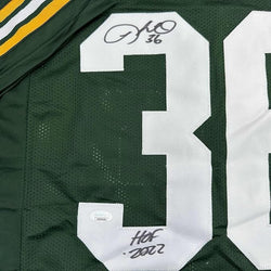 Framed Autographed/Signed Leroy Butler 35x39 HOF 2022 Green Bay Green Football Jersey JSA COA