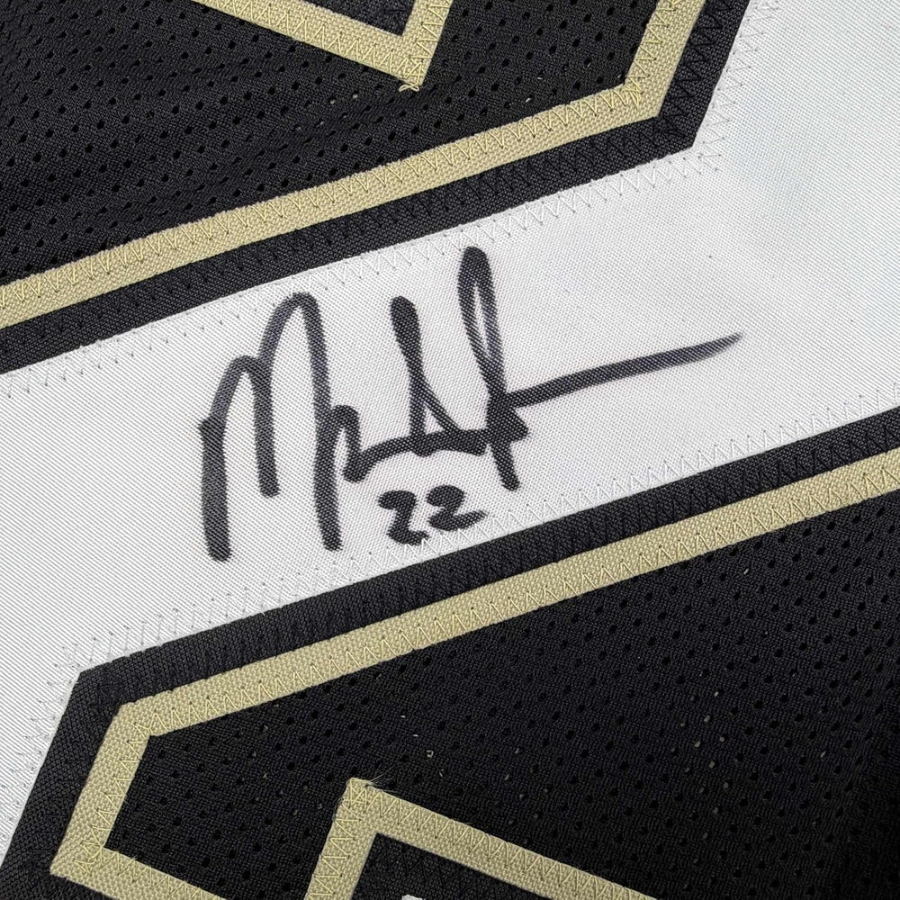 Framed Autographed/Signed Mark Ingram II 35x39 New Orleans Black Alternate Football Jersey JSA COA