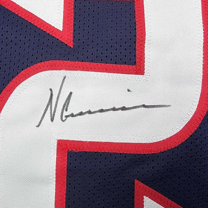Framed Autographed/Signed Nico Collins 35x39 Houston Blue Rookie Football Jersey JSA COA