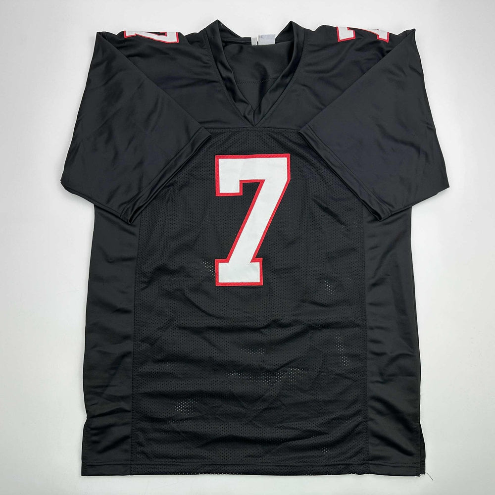 Autographed/Signed Bijan Robinson Atlanta Retro Black Football Jersey Beckett BAS COA