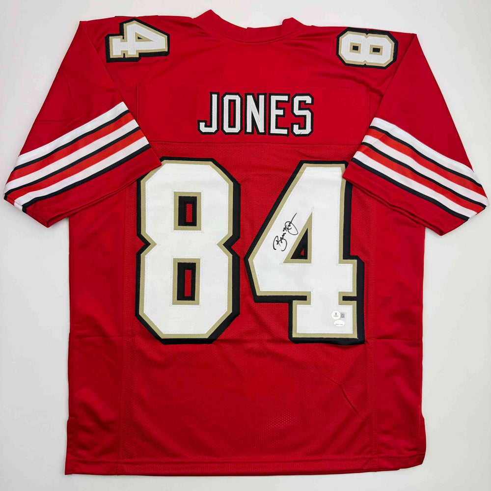 Autographed/Signed Brent Jones San Francisco Red Alternate Football Jersey Beckett BAS COA