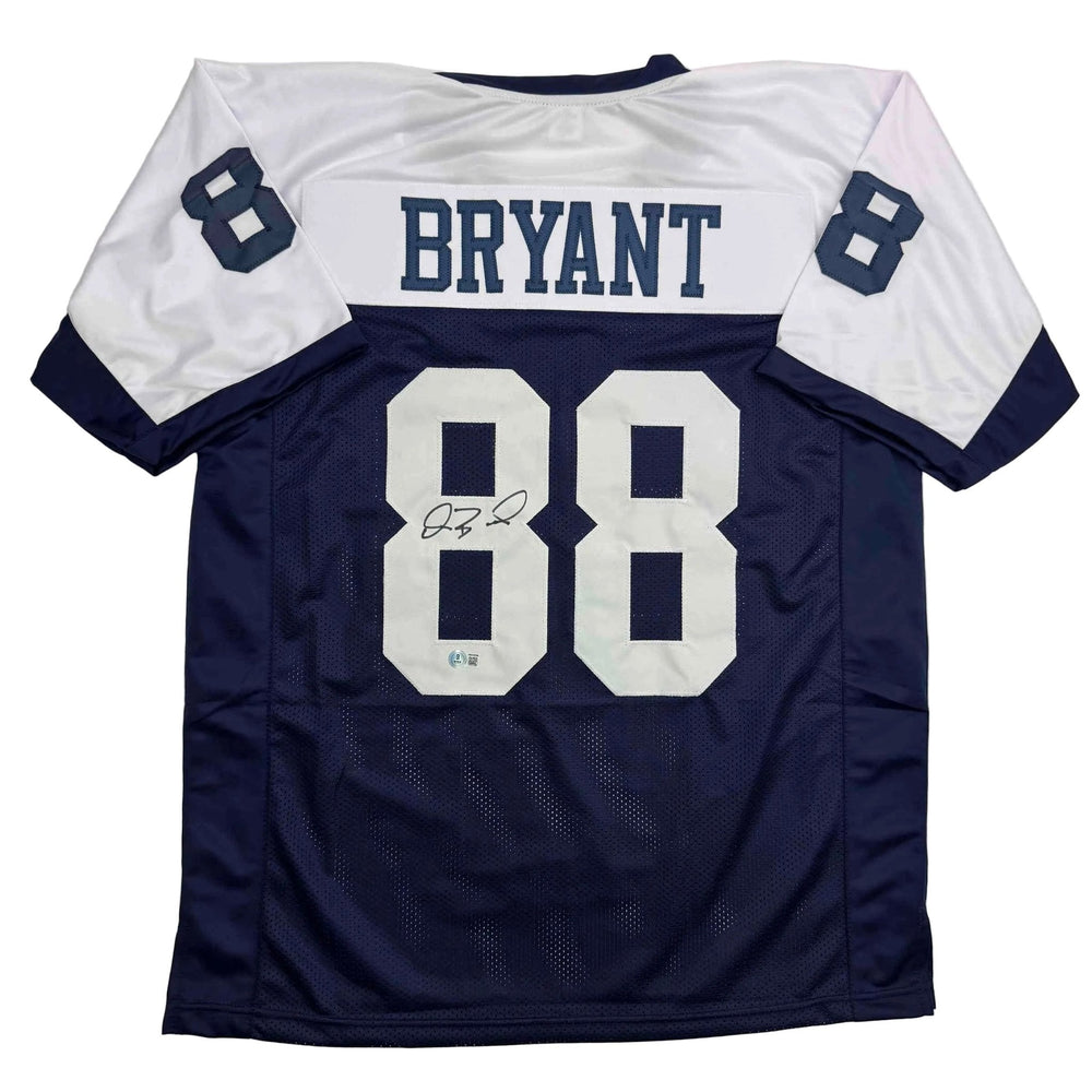 Autographed/Signed Dez Bryant Dallas Thanksgiving Day Football Jersey Beckett BAS COA