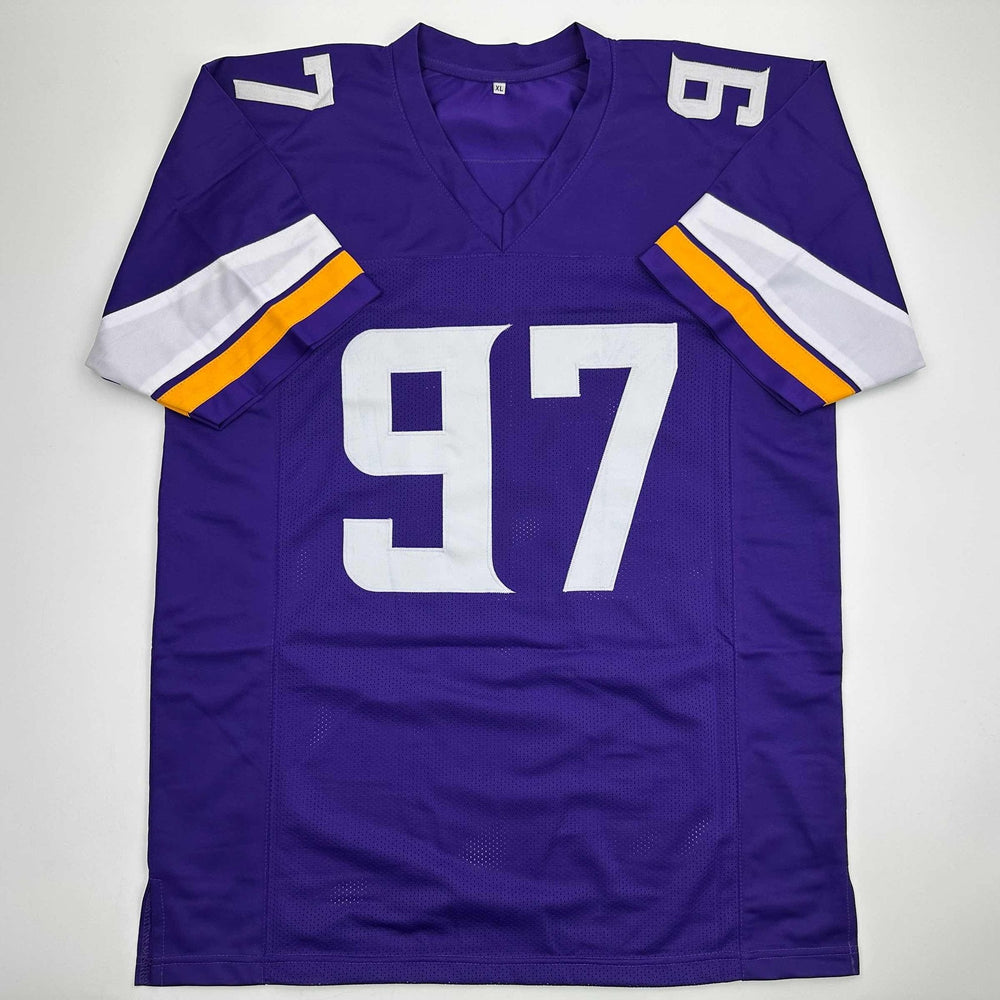 Autographed/Signed Everson Griffen Minnesota Purple Football Jersey JSA COA