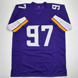 Autographed/Signed Everson Griffen Minnesota Purple Football Jersey JSA COA