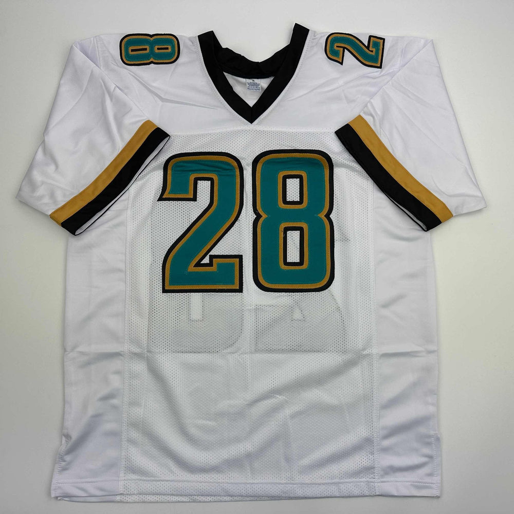 Autographed/Signed Fred Taylor Jacksonville White Football Jersey JSA COA