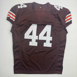 Autographed/Signed Harold Fannin Jr. Cleveland Football Brown Jersey JSA COA