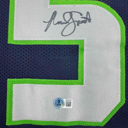 Autographed/Signed Malcolm Smith Seattle Blue Football Jersey Beckett BAS COA
