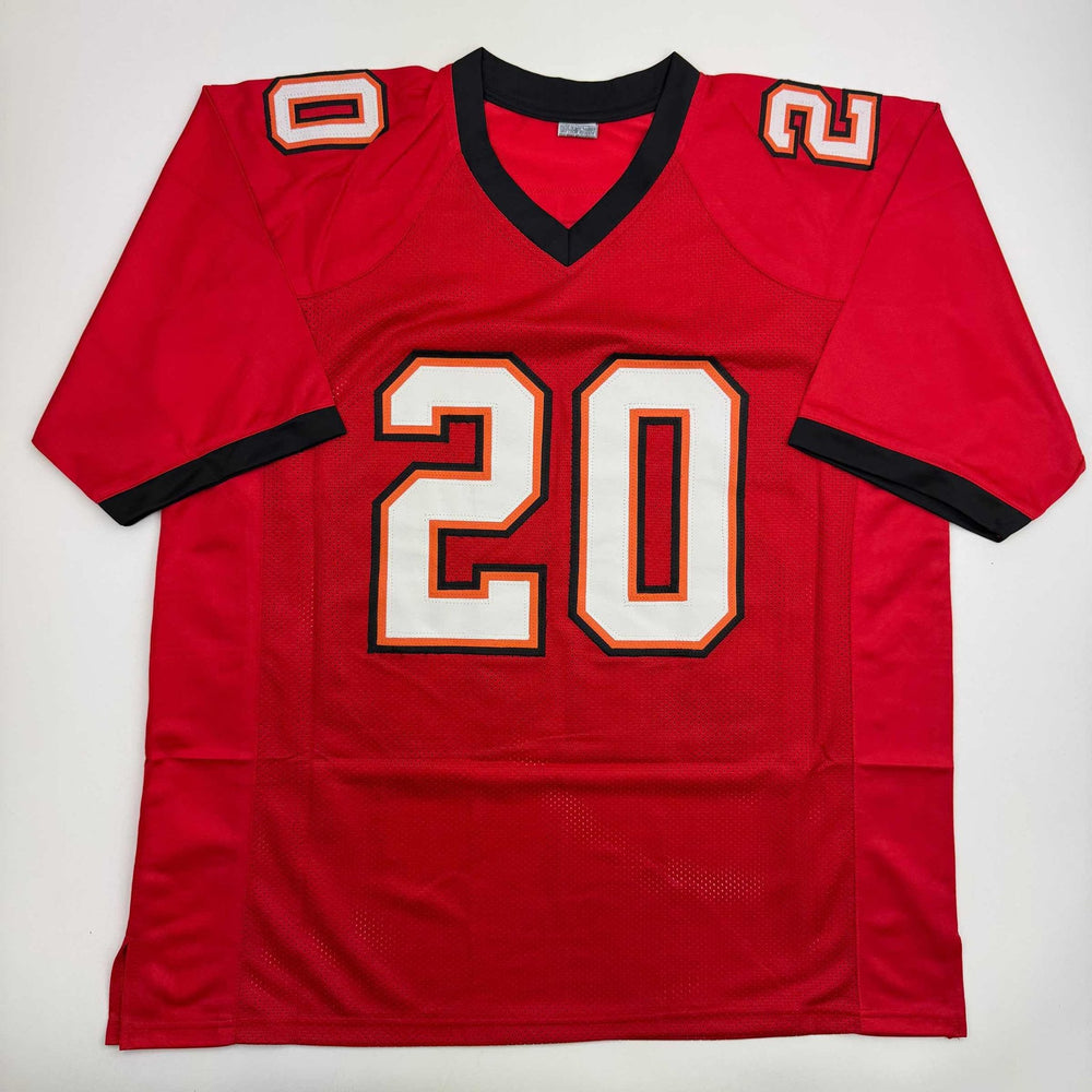 Autographed/Signed Ronde Barber HOF 23 Tampa Bay Red Football Jersey Beckett BAS COA