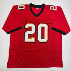 Autographed/Signed Ronde Barber HOF 23 Tampa Bay Red Football Jersey Beckett BAS COA