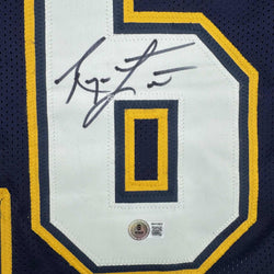 Autographed/Signed Ryan Leaf San Diego Dark Blue Football Jersey Beckett BAS COA