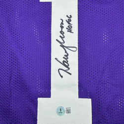 Autographed/Signed Warren Moon HOF 06 Minnesota Purple Football Jersey Beckett BAS COA