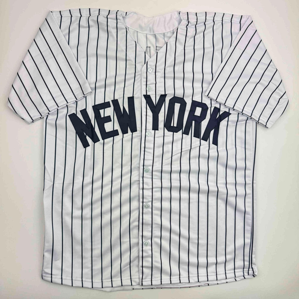 Autographed/Signed Bucky Dent New York Pinstripe Baseball Jersey Beckett BAS COA