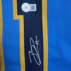 Autographed/Signed Jackson Chourio Milwaukee Blue Baseball Jersey Beckett BAS COA