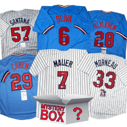 Autographed/Signed Minnesota Baseball Jersey Mystery Box with PSA JSA or Beckett COA