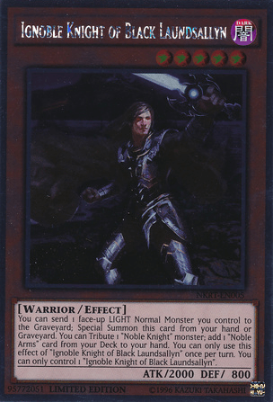 Ignoble Knight of Black Laundsallyn [NKRT-EN005] Platinum Rare (ONLINE ORDER ONLY)