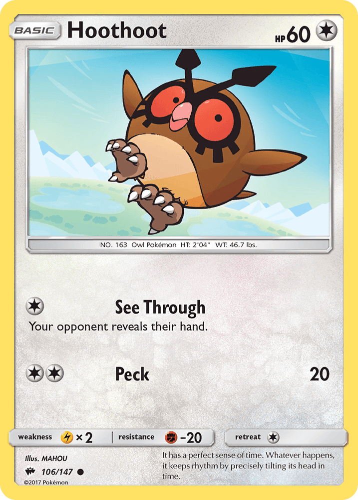 Hoothoot (106/147) [Sun & Moon: Burning Shadows] (Online Only)