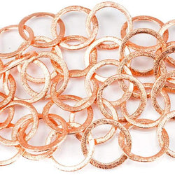 17mm Copper Brushed Round Link Chain by the foot (ONLINE ORDER ONLY)
