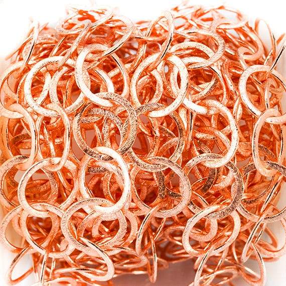 17mm Copper Brushed Round Link Chain by the foot (ONLINE ORDER ONLY)