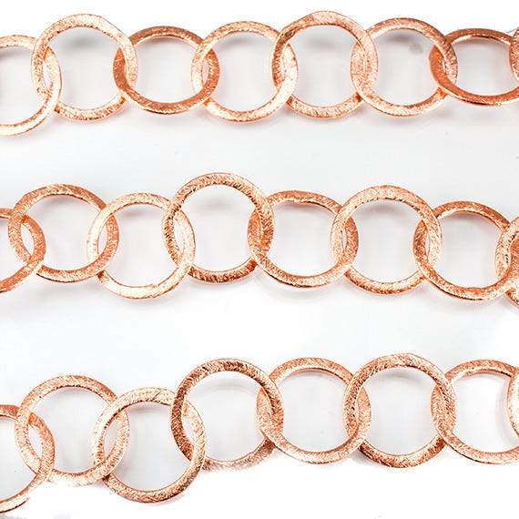 17mm Copper Brushed Round Link Chain by the foot (ONLINE ORDER ONLY)