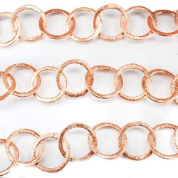 17mm Copper Brushed Round Link Chain by the foot (ONLINE ORDER ONLY)