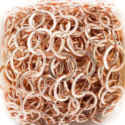17mm Rose Gold Plated Brushed Round Link Chain by the foot (ONLINE ORDER ONLY)