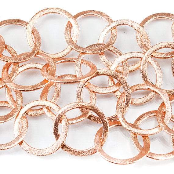 17mm Rose Gold Plated Brushed Round Link Chain by the foot (ONLINE ORDER ONLY)