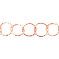 17mm Rose Gold plated Plain Round Link Chain