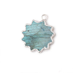 17mm Silver Leafed Labradorite Star Burst Focal Pendant 1 piece (ONLINE ORDER ONLY)