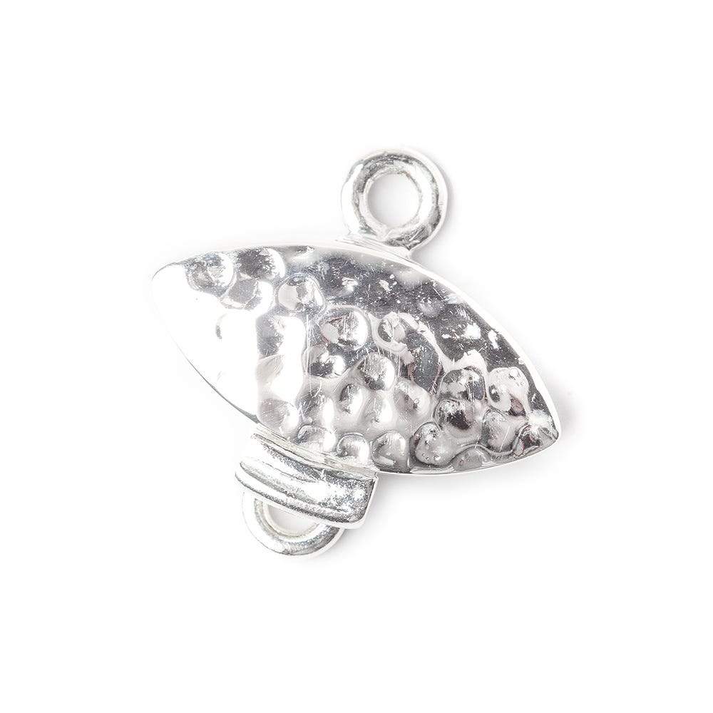 17mm Sterling Silver Box Clasp Marquise Hammered Design 1 piece (ONLINE ORDER ONLY)