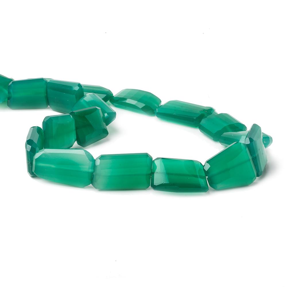 17x10-23x18mm Green Onyx faceted nugget beads 15 inch 19 pieces (ONLINE ORDER ONLY)