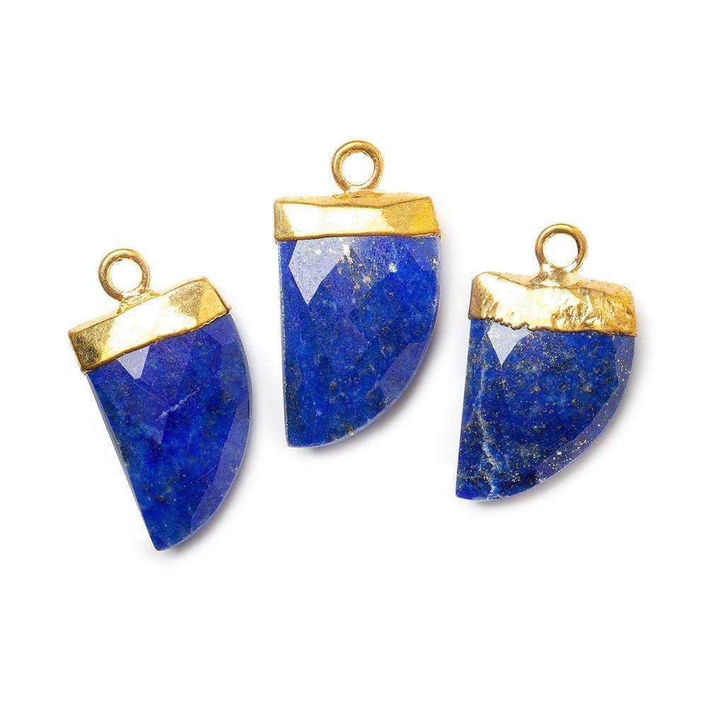17X10mm Gold Leafed Lapis Lazuli Horn Pendant 1 piece (ONLINE ORDER ONLY)