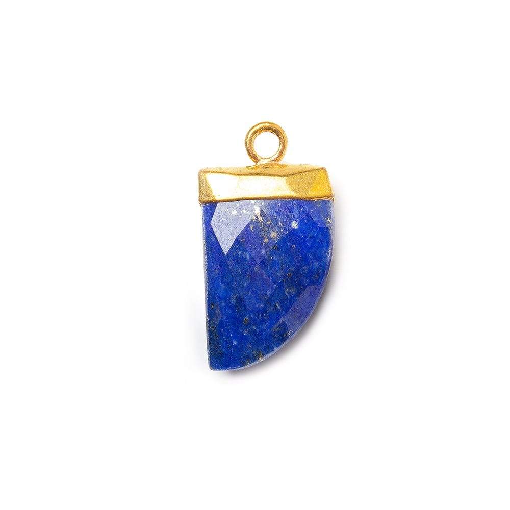 17X10mm Gold Leafed Lapis Lazuli Horn Pendant 1 piece (ONLINE ORDER ONLY)